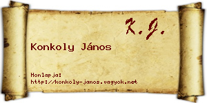 Konkoly János névjegykártya