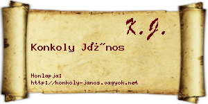 Konkoly János névjegykártya